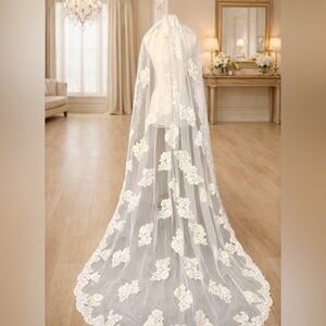 NEW Cathedral Bridal Veil Lace Trim and sequin